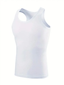 Chaleco holgado para hombre para verano, novedad, camiseta sin mangas con cuello en V de Color sólido, estilo sencillo e informal para comercio exterior - Product Image 3