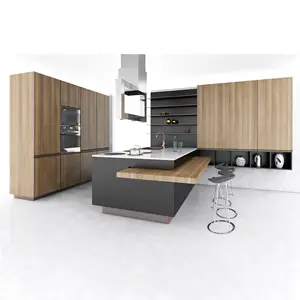 Oak and Wenge Escooh Legnovivo Luxury kitchen set made in Italy top-grade natural materials customizable