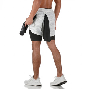 Nuevos pantalones cortos para correr Malla de secado rápido Pantalones de cinco puntos de doble capa Pantalones de entrenamiento deportivo de fitness - Product Image 3