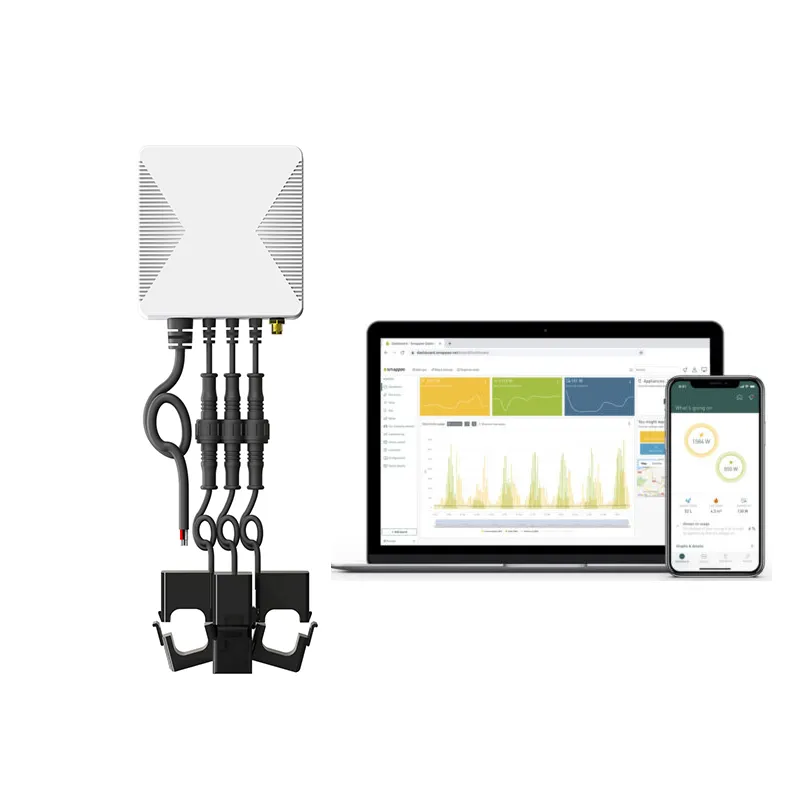 Monitor Energi Pintar Wifi 300A Pengukur Klem Daya 3 CTs Pengukur Tegangan Arus Amp Meter Wifi Pengukur Klem Daya