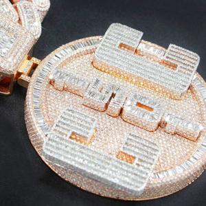 Pass Diamond Tester Iced Moissanite Custom 925 Silver Gold Plated Hip Hop Letter Pendant <b>Rapper</b> - Product Image 3