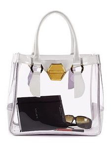 Innovador bolso de mano transparente de PVC con cierre abierto Estilo vintage Bolso transparente para mujer Logotipo impreso Forro de tela Compras - Product Image 2