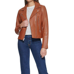 <b>Women's</b> Fall Winter Genuine Leather Bomber <b>Jacket</b> Knitted Breathable Best Quality Comfortable Custom Logo Design - Product Image 2