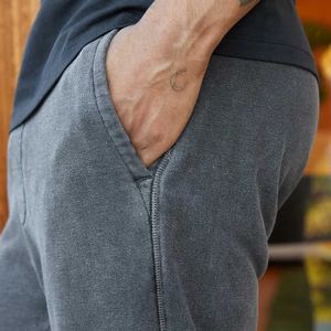 Pantalones de chándal de algodón de cáñamo orgánico para hombre, pantalón de chándal con cordón personalizado para ejercicio de verano - Product Image 5