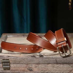 เข็มขัดคาดเอวหนังจระเข้คลาสสิกสำหรับผู้ชายเข็มขัดหัวเข็มขัดโลหะขัดเงา - Product Image 6