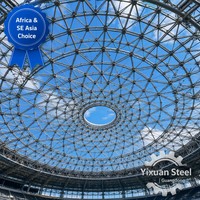 Dôme spatio-circulaire de 120 m à portée libre pour toiture de stade avec système de puits de lumière, durée de vie de 50 ans |   Acier Yixuan
