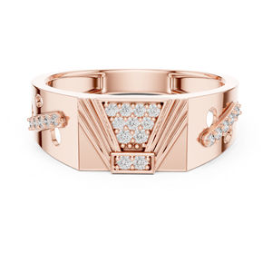 Anillo de Oro Rosa de 14K con Diamante Cultivado en Laboratorio de 0.18 Quilates, Certificado IGI, para Mujer |   Nuevo Vestido de Fiesta con Diamantes Cultivados - Product Image 1