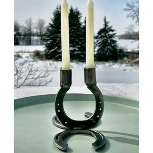 เชิงเทียนเชิงเทียนเหล็กดัดสำหรับตกแต่งโต๊ะงานฝีมือขี่ม้าโลหะจากอินเดีย - Product Image 1