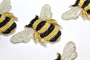 Écussons en toile brodés sur mesure faits à la main avec fil de bullion, broderie 3D, badges de mode, emballage personnalisé, taille et forme sur mesure - Product Image 2