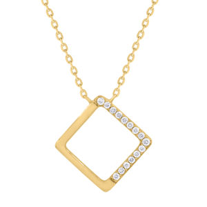 Collier pendentif chaîne diamant ajustable en plaqué or 18 carats Pendentifs et breloques brillants à la mode - Product Image 1