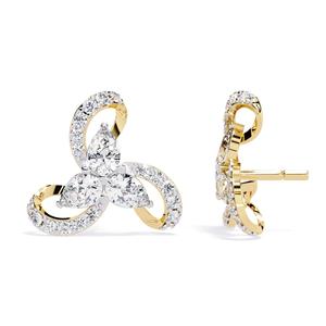 Pendientes de Oro Sólido de 14K con Diamantes Cultivados en Laboratorio, Corte Pera, para Mujer, Joyería Fina, Diseño Clásico para Regalo - Product Image 5