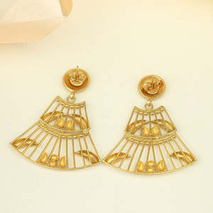 "ต่างหูแฟชั่นระย้าสีทองต่างหูเงิน anokhi arka" - Product Image 5