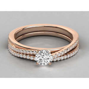 9K Gold Solitaire Lab Grown Diamond <b>Ring</b> <b>Set</b> for <b>Women</b> Elegant Engagement Wedding Fine Jewelry Bridal Gift Certified Premium - Product Image 6