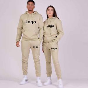 Survêtement de jogging unisexe 100% en molleton de coton pour hommes et femmes avec logo Ensemble sweat à capuche et pantalon de survêtement Jogger - Product Image 2