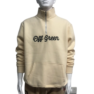 Sweat-shirt d'hiver en coton épais pour homme, idéal pour la gym, le fitness, le travail, le golf, avec fermeture éclair 1/4, en molleton, basique, OEM - Product Image 4