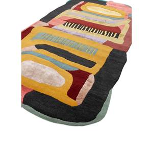 พรมขนสัตว์ผสมวิสโคสทอมือลายแอ็บสแตรก รุ่น Joy Gold Tra-15211 สำหรับตกแต่งบ้าน - Product Image 2