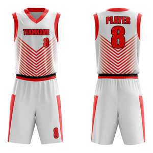 ชุดบาสเก็ตบอลแบบกลับด้านได้ ดีไซน์ใหม่ ผลิตจากโรงงานโดยตรง ผ้าโพลีเอสเตอร์ตาข่าย 100% พิมพ์ลายแบบซับลิเมชั่น - Product Image 4