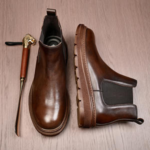 Chaussures mocassins en cuir de veau avec détails cousus à la main et soutien de la voûte plantaire, chaussures de ville pour hommes - Product Image 4