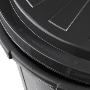 Contenitore per rifiuti multiuso con coperchio bloccabile, Extra large, Plastica resistente (PP), 50 l, Opaco, Grafite - Product Image 5