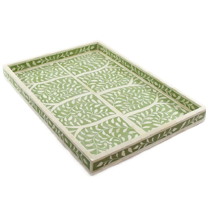 Élégant plateau rectangulaire gris et blanc avec motif incrusté hexagonal pour plateau de service Home Hotel Motel - Product Image 3