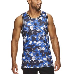 Fully Customized Men's Blue Camouflage Basketball Tank <b>Top</b> Sleeveless Mesh Breathable Athletic Wear Crew Neck Sublimated Print - Product Image 5