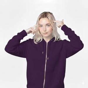 Sudadera con Capucha Casual de Invierno con Cremallera Completa y Etiqueta Tejida Personalizada para Mujer, 100% Algodón, Tejido de Punto Transpirable de Secado Rápido, Logotipo Frontal Estampado - Product Image 6