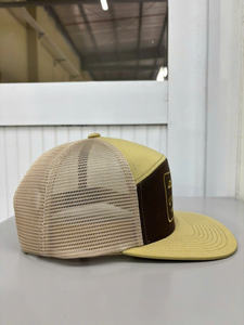 หมวกแก๊ปฮิปฮอปแบบสบายๆ 7 แผง ปักโลโก้ 2 มิติ ตามสั่ง ปีกแบน สีน้ำตาลสองสี สำหรับกิจกรรมกลางแจ้ง ผลิตในเวียดนาม (OEM) - Product Image 3