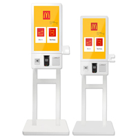 Kiosque de paiement automatique totem personnalisé, terminal intelligent rfid tactile qr code scanner dispositif de paiement sans espèces avec imprimante