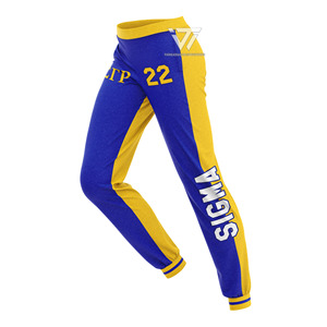 Greek Sigma Gamma Rho Sorority Vêtements Prêt À Expédier Pantalon De Survêtement Colorblock Brodé - Product Image 1