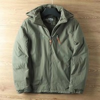 Veste épaisse imperméable en laine tricotée doublée polaire avec fermeture éclair en cuir de vache et peau de mouton pour homme, idéale pour la randonnée et le trekking en extérieur au printemps