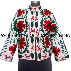 เสื้อแจ็คเก็ตงานปาร์ตี้ฤดูใบไม้ผลิ งานฝีมือสวยงามสำหรับผู้หญิง ผ้าลายเป็ด ปักลายดอกไม้แบบซูซานี ไซส์ฟรี ใส่ได้ทั้งฤดูหนาวและฤดูใบไม้ผลิ รุ่นใหม่มาแรง - Product Image 1