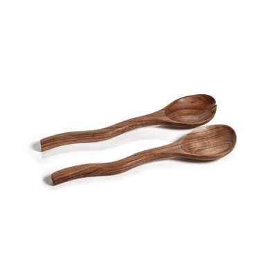 Customized Logo & Color Wooden Metallic Resin Salad Servers 2 Piece Set High Quality Dinnerware Salad Spoon Handmade Table Decor