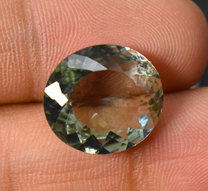 Gema Ovalada de Amatista Verde de 10.50 Quilates, Gema de Amatista de Laboratorio Impecable de 16.5X15 mm, Gema Suelta para la Elaboración de Joyas - Product Image 5