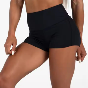 Vente en gros collants de compression respirants écologiques pour femmes, taille haute, shorts de yoga sans couture avec volants - Product Image 1