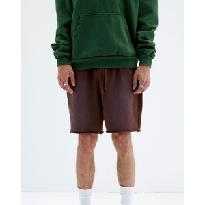 Personnalisable 100% coton lavage à l'acide Sweat Shorts High Street Style Solid Pattern Mid Waist Créez votre idée - Product Image 2