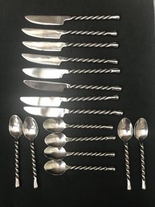 Ensemble de couverts à poignée torsadée en métal Offre Spéciale prix de gros pour restaurant hôtel de mariage - Product Image 2