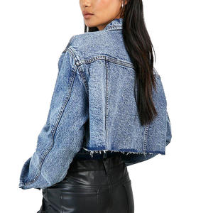 Veste en jean denim personnalisée pour femmes, veste en jean tendance 2024, vestes en denim élégantes pour femmes, design tricoté en coton populaire - Product Image 5