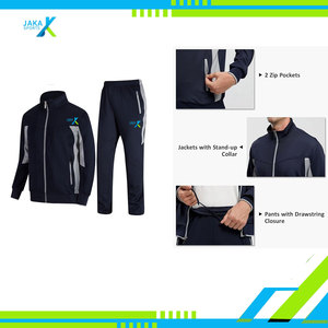 Ensemble de survêtement deux pièces pour homme, hiver, fermeture éclair intégrale, jogging, tenue de sport chaude, décontractée, antibactérien 100% - Product Image 5