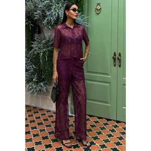 Conjunto de Pantalones de Dos Piezas con Forro de Encaje para Mujer, Colección 10119 - Product Image 5