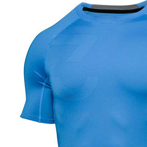 Breathable Quick Dry Knitted <b>Men</b> Gym T-Shirts with Smooth <b>Stretch</b> Fabric Short Sleeve for Fitness Exercise Sports Activities - Product Image 4