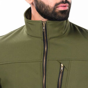 Men's <b>Lightweight</b> Custom Made Softshell <b>Jacket</b> with Stand Collar & Front Logo Reversible & Windproof-Factory Wholesale Price - Product Image 5
