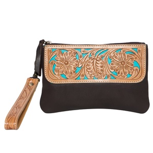 Pochette en cuir de vachette mode occidentale femmes pochette usinée à la main pour les femmes personnaliser taille sacs à main en cuir de vachette véritable - Product Image 1