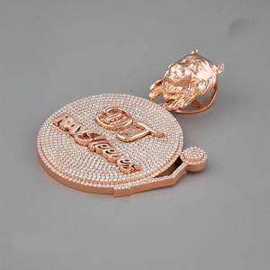 จี้เพชร6CT สีโรสโกลด์10K ใส VVS ดีไซน์ไม่ซ้ำใครสไตล์ฮิปฮอปของขวัญแฟชั่น - Product Image 4