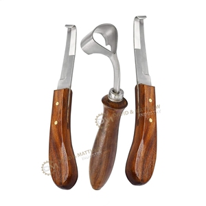 Wholesale Stainless Steel Manual Hoof Knives Wooden Handle Sharp Cutting Farriers Tools Veterinary Surgical Instruments - Product Image 2