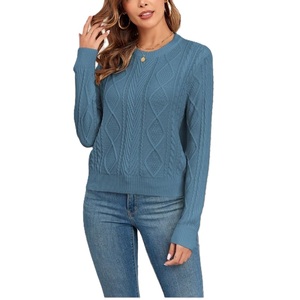 Femmes 100% acrylique col rond pull nouvelle mode décontracté hiver pull doux tricot personnalisé haute qualité Anti-boulochage respirant - Product Image 6
