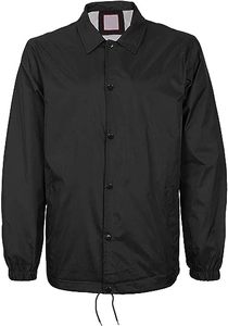 Veste d'entraîneur imprimée sur mesure Veste décontractée ample à manches longues avec logo OEM Veste d'entraîneur coupe-vent à une rangée de boutons pour hommes - Product Image 4