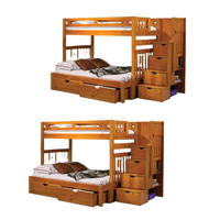 Lit superposé moderne pour enfants Lit superposé durable avec matériaux en bois de teck massif Lit superposé double avec échelles Prix de gros