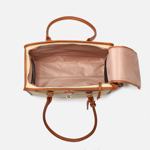 Phong cách xách tay vật nuôi tàu sân bay <span class=keywords><strong>Tote</strong></span> túi mới nhất thiết kế PU vải chất liệu mô hình rắn với dây kéo đóng cửa cho mèo nhỏ chó - Product Image 4