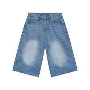 OEM Men's Plus Size Summer Eco-Friendly Luxury <b>Baggy</b> <b>Jorts</b> with Customizable Designs Button Closure Acid Wash Finish - Product Image 4