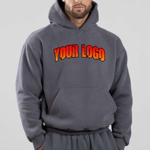 Sweat à capuche personnalisé avec logo imprimé, 500 GSM, poids lourd, 100% coton, coupe régulière, couleur unie, imprimé personnalisé, hiver, homme - Product Image 6